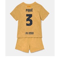 Barcelona Gerard Pique #3 Fotballklær Bortedraktsett Barn 2022-23 Kortermet (+ korte bukser)